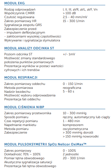 Kardiomonitor modułowy FX 3000MD